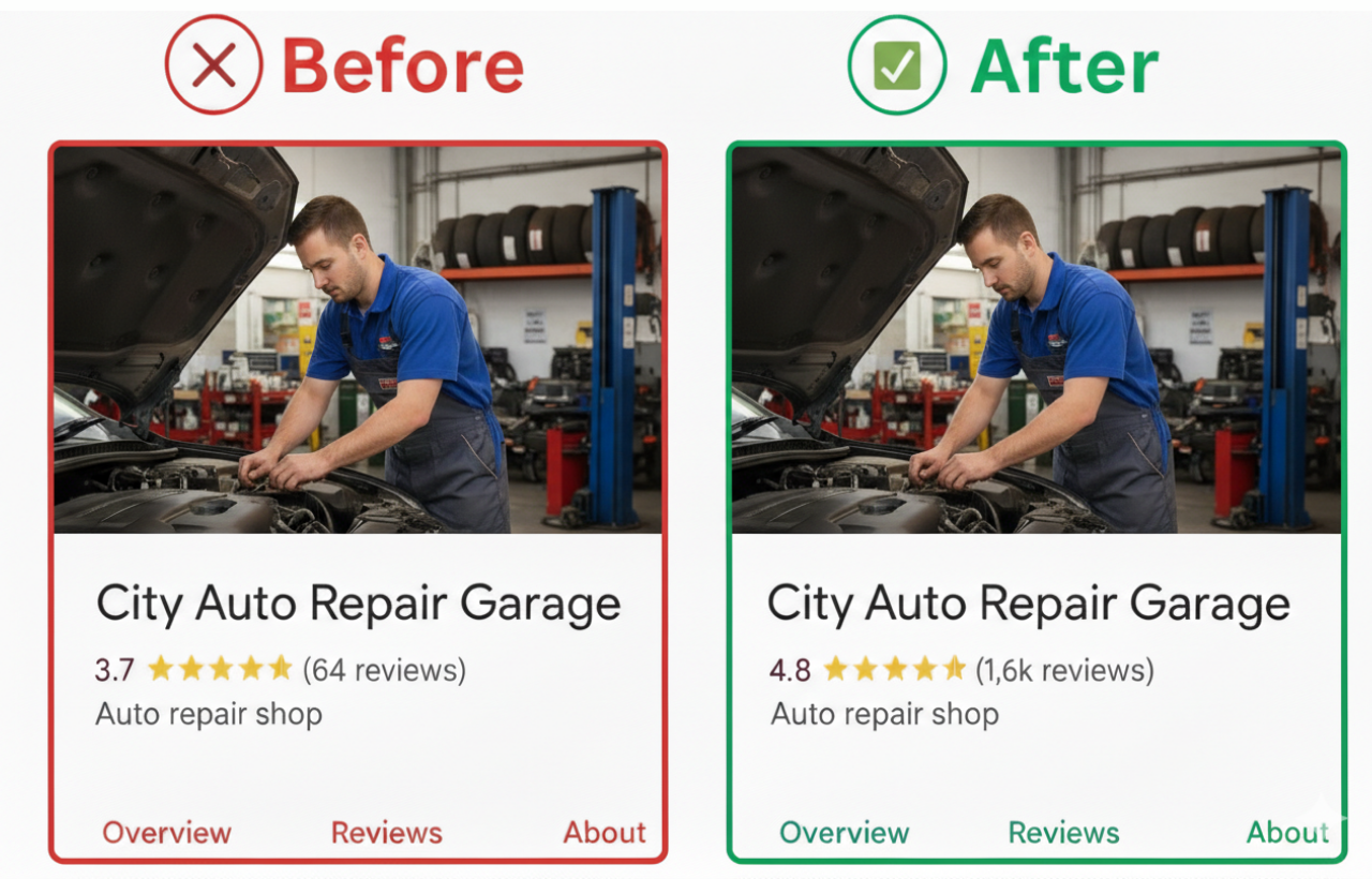 Independent Auto Repair before and after review transformation