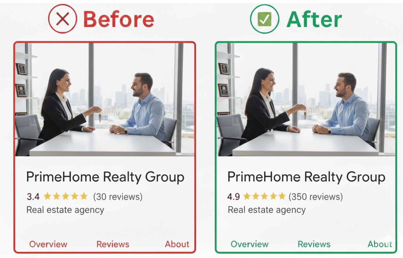 Boutique Real Estate Agency before and after review transformation