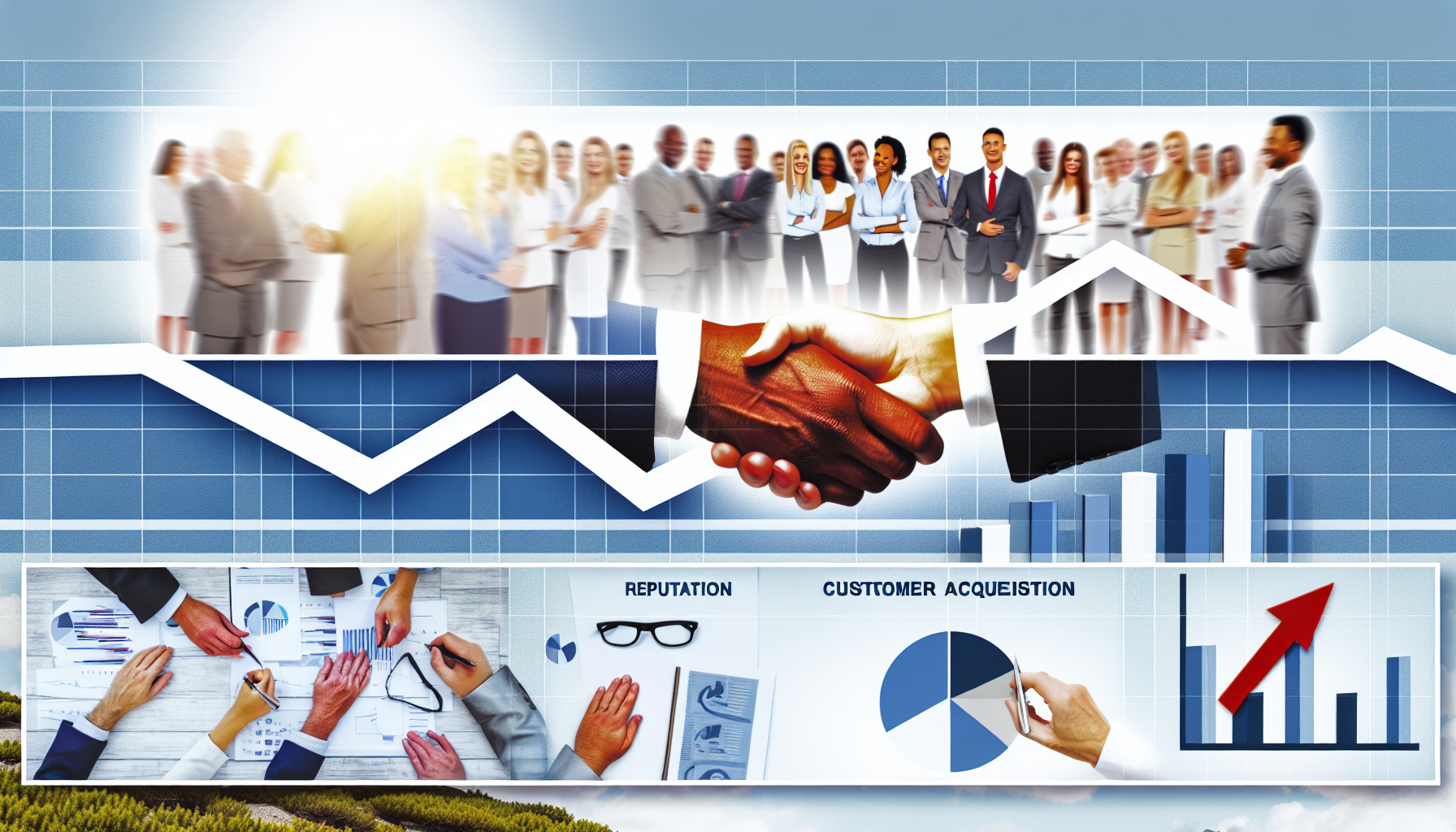 Visual representation of reputation customer acquisition