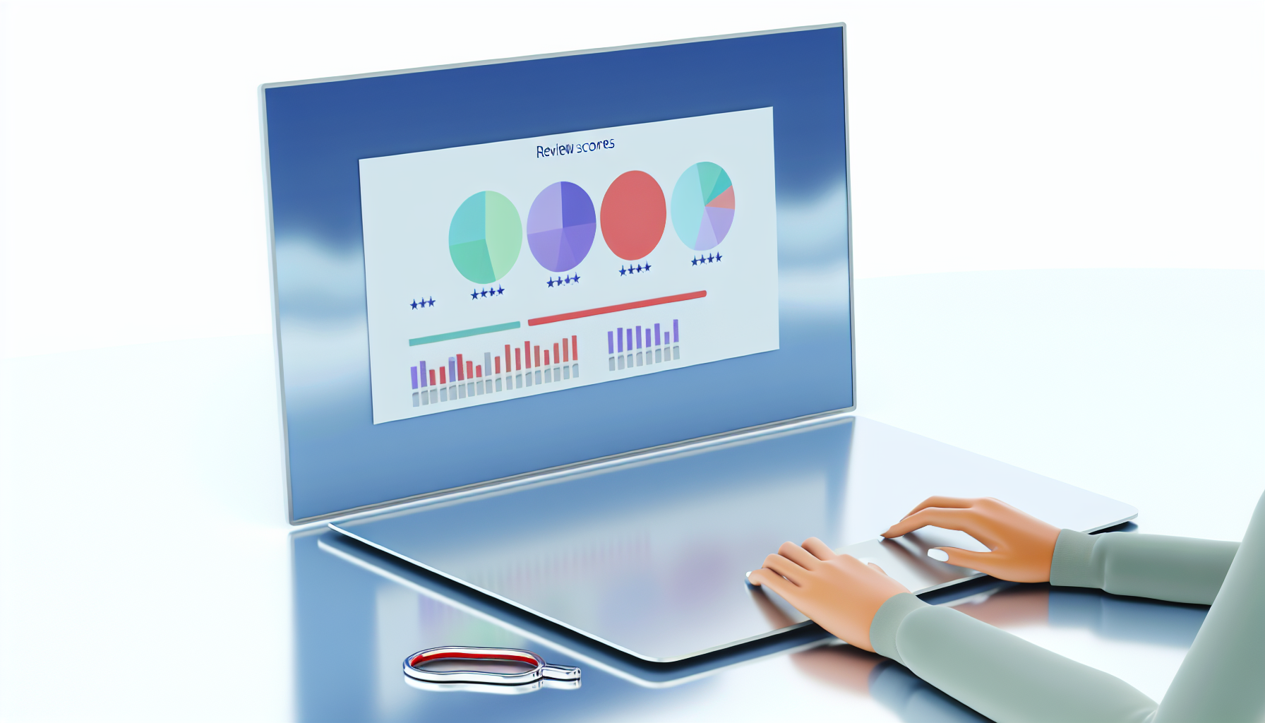 Visual representation of review score metrics