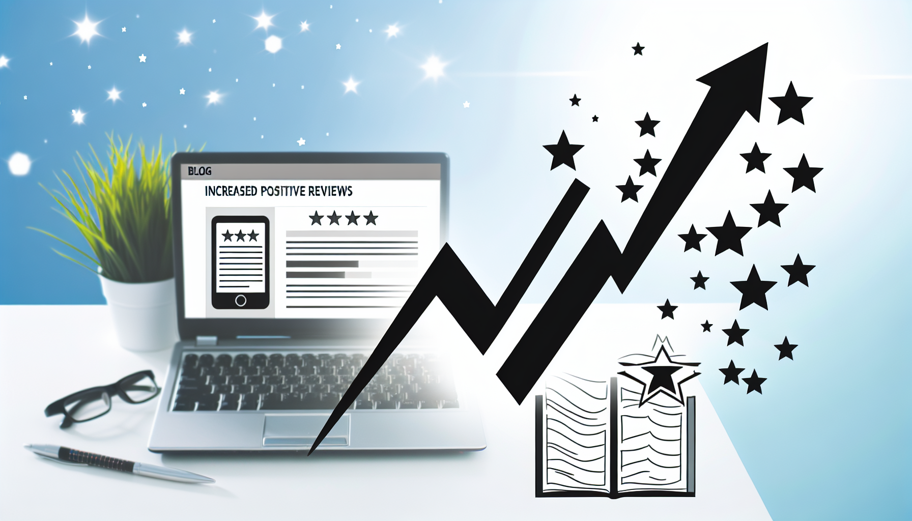 Visual representation of increase positive reviews