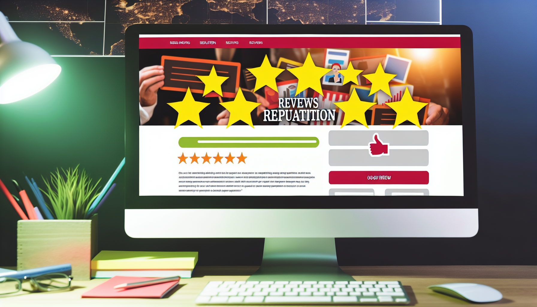 Visual representation of reviews reputation asset