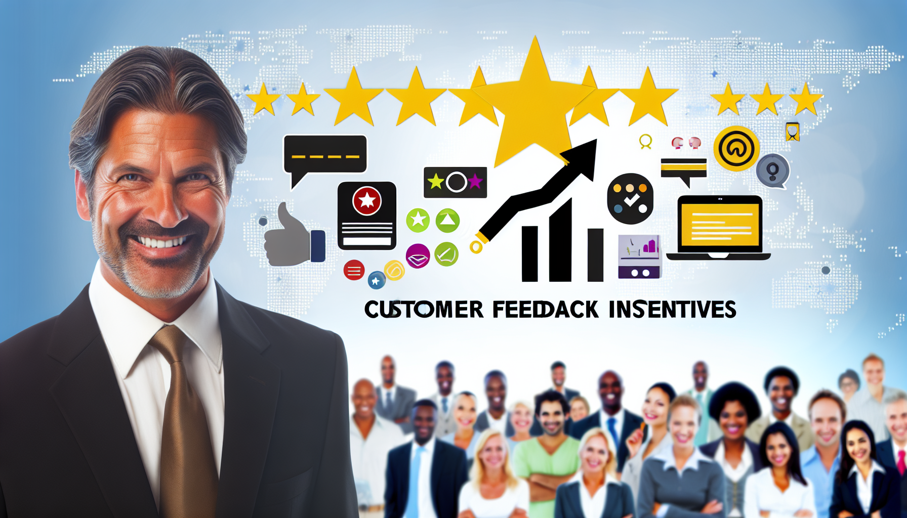 Visual representation of customer feedback incentives