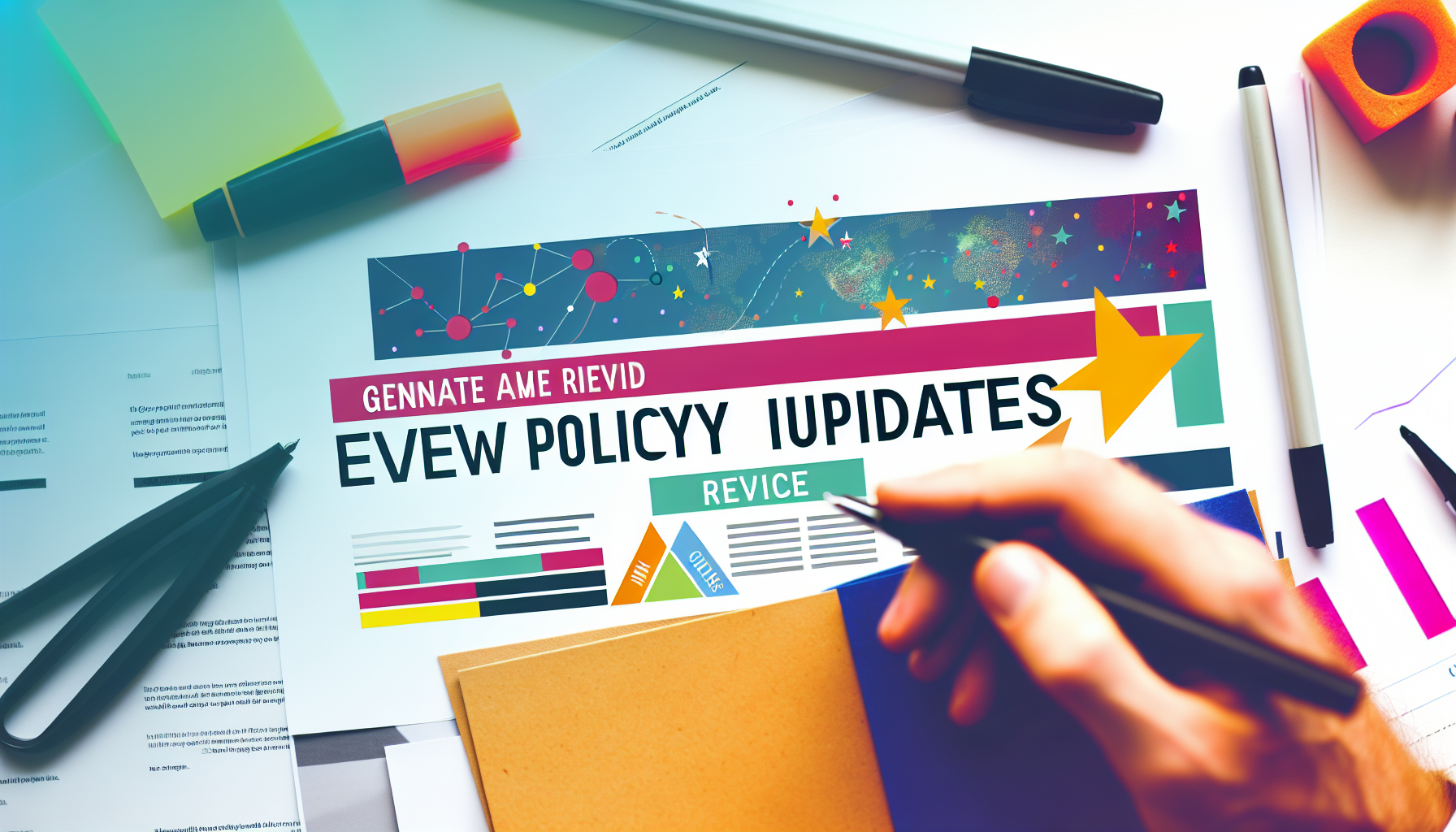 Visual representation of review policy updates